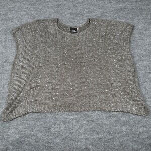 Noelle Women One Size Sequin Knit Sweater Top Shimmer Sparkle Bohemian Oversized